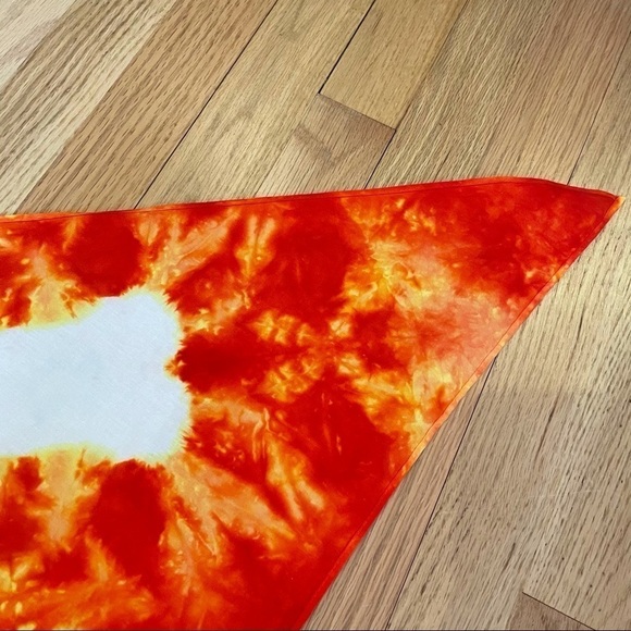 Tie dye bandana neckerchief fire sky with bone - Picture 5 of 5